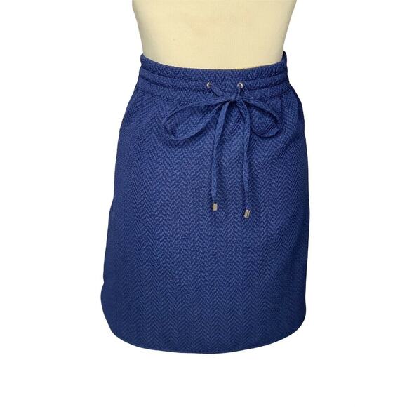 Calvin Klein Blue  Elastic Waist Tie Pull On Mini Skirt XS - Picture 1 of 11